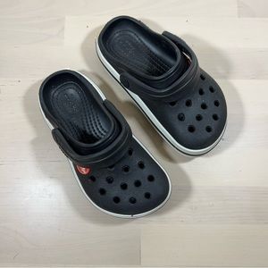 Black and White Stripe Crocs Toddler size 8